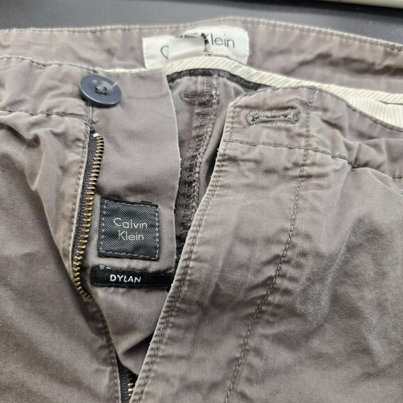 Calvin Klein Dylan Mens Casual Pants 32x34 Gray 100% Cotton Relaxed Fit Lightwei - Picture 4 of 14